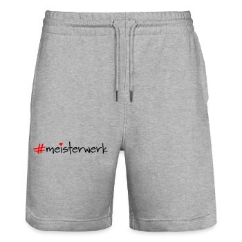 Masterpiece - Stanley/Stella Trainer Unisex Organic Jogging Shorts - heather grey - Front - Nik (191cm) & Marisol (170cm)