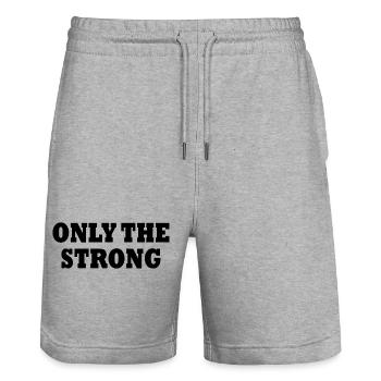 only the strong - Short de jogging bio TRAINER Stanley/Stella unisexe - gris chiné - Devant - Nik (191cm) & Marisol (170cm)