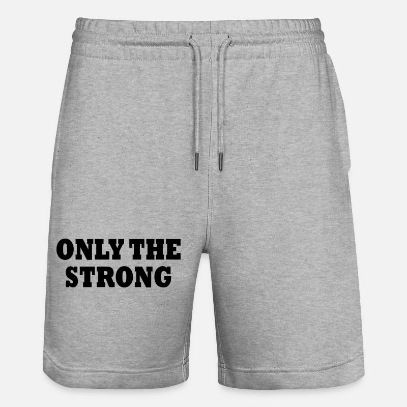 only the strong - Stanley/Stella Unisex Bio Joggingshorts Trainer  - Grau meliert