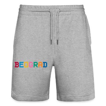 BEOGRAD Belgrade Belgrad - Short de jogging bio TRAINER Stanley/Stella unisexe - gris chiné - Devant - Nik (191cm) & Marisol (170cm)