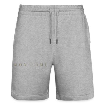 MON ÂME - Stanley/Stella Unisex Bio Joggingshorts Trainer  - Grau meliert - Vorne - Nik (191cm) & Marisol (170cm)