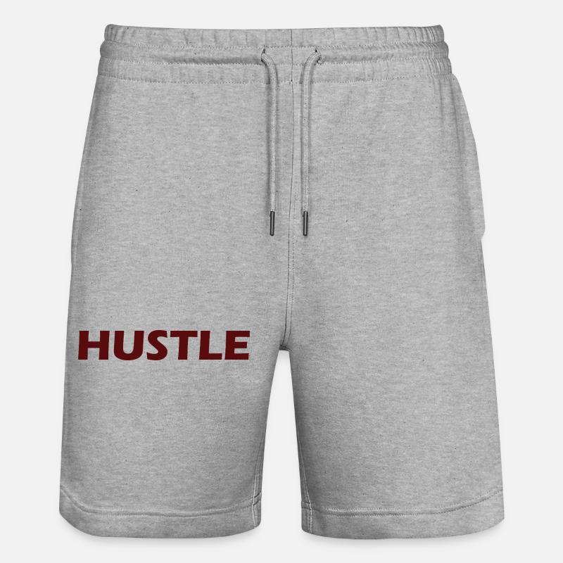 Conception typographique audacieuse Hustle - Short de jogging bio TRAINER Stanley/Stella unisexe - gris chiné