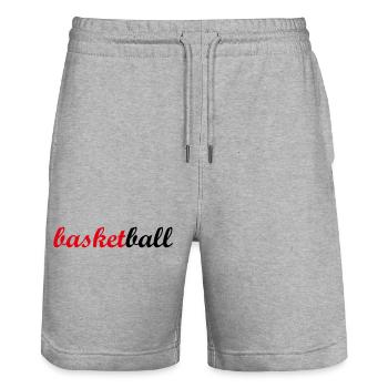 Life is basketball – urban sport, passion, energy - Stanley/Stella Trainer Unisex Organic Jogging Shorts - heather grey - Front - Nik (191cm) & Marisol (170cm)