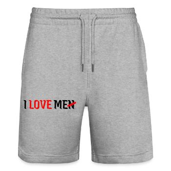 I Love Me I Love Men Self Love Feminism - Stanley/Stella Trainer Unisex Organic Jogging Shorts - heather grey - Front - Nik (191cm) & Marisol (170cm)