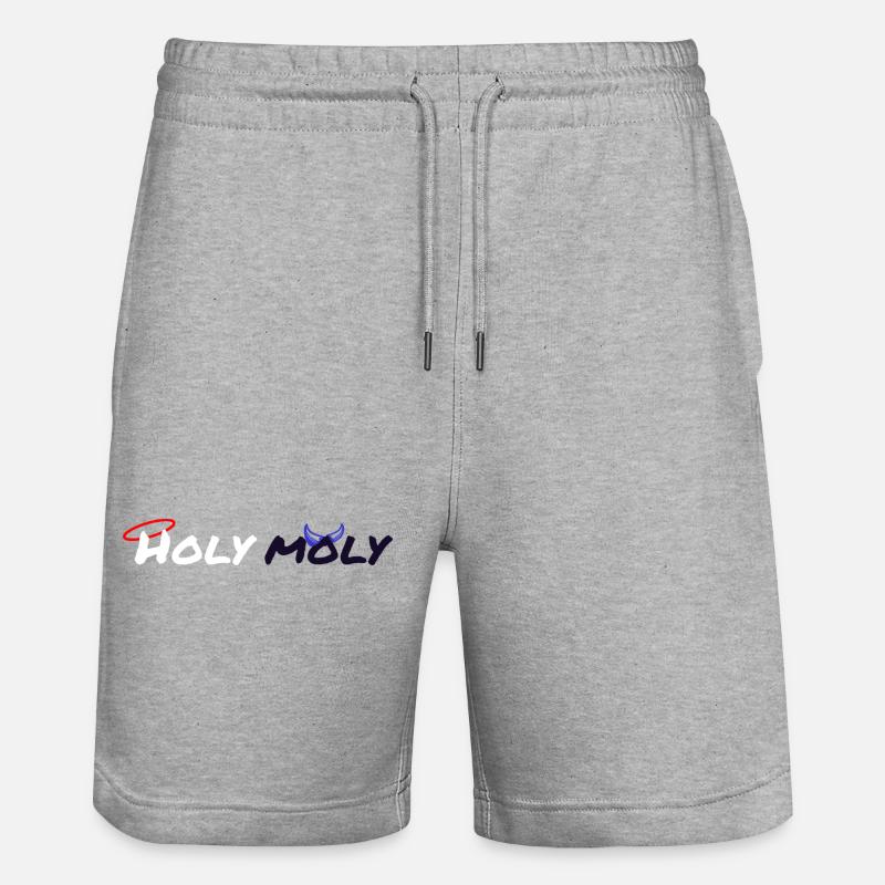Holy Moly design - Stanley/Stella Trainer Unisex Organic Jogging Shorts - heather grey