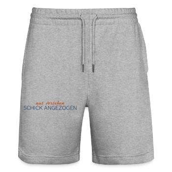 Aus Versehen schick angezogen – Statement - Stanley/Stella Unisex Bio Joggingshorts Trainer  - Grau meliert - Vorne - Nik (191cm) & Marisol (170cm)