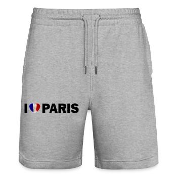 J’adore Paris, France - Short de jogging bio TRAINER Stanley/Stella unisexe - gris chiné - Devant - Nik (191cm) & Marisol (170cm)