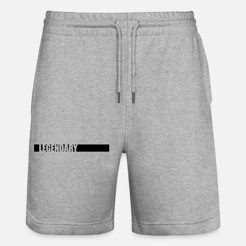 Text Logo Legendary - Stanley/Stella Unisex Bio Joggingshorts Trainer  - Grau meliert