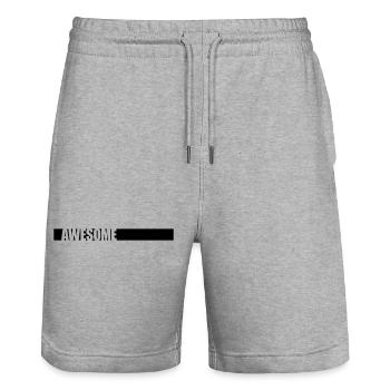 Bar Awesome Logo - Short de jogging bio TRAINER Stanley/Stella unisexe - gris chiné - Devant - Nik (191cm) & Marisol (170cm)