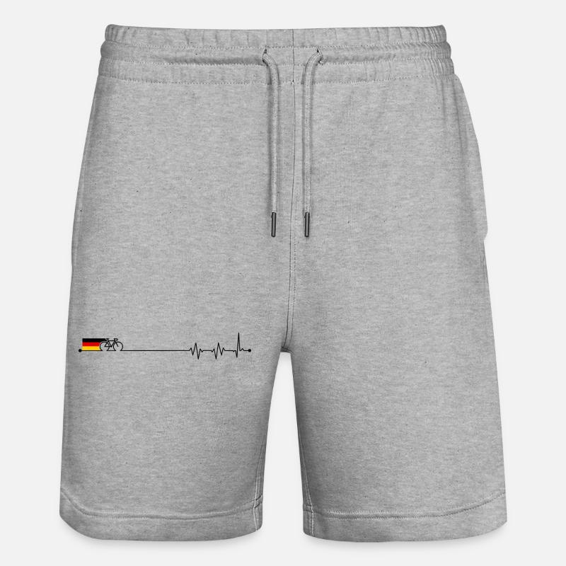 Drapeau allemand bicyclette - Short de jogging bio TRAINER Stanley/Stella unisexe - gris chiné