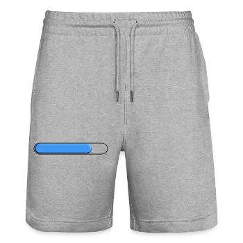 Jauge moyenne Bleu (trois quart) - Short de jogging bio TRAINER Stanley/Stella unisexe - gris chiné - Devant - Nik (191cm) & Marisol (170cm)