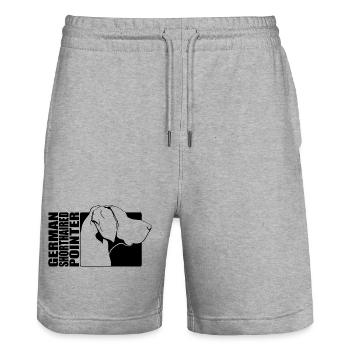German Shorthaired Pointer Profile Dogs Wilsigns - Stanley/Stella Trainer Unisex Organic Jogging Shorts - heather grey - Front - Nik (191cm) & Marisol (170cm)