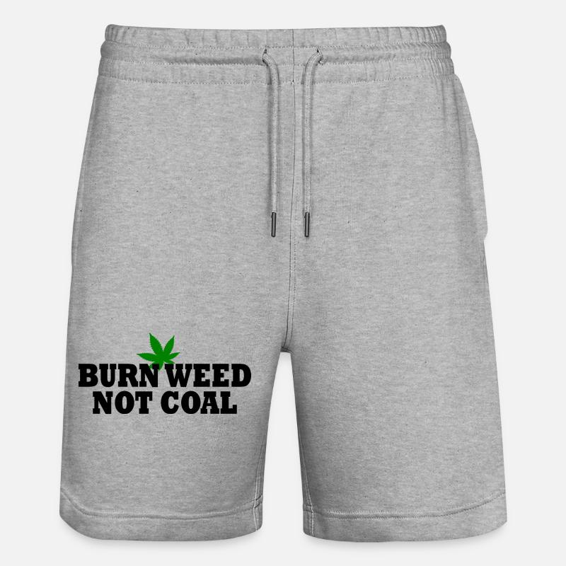 Burn weed not coal - Stanley/Stella Unisex Bio Joggingshorts Trainer  - Grau meliert