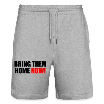 Bring them home now - Short de jogging bio TRAINER Stanley/Stella unisexe - gris chiné - Devant - Nik (191cm) & Marisol (170cm)