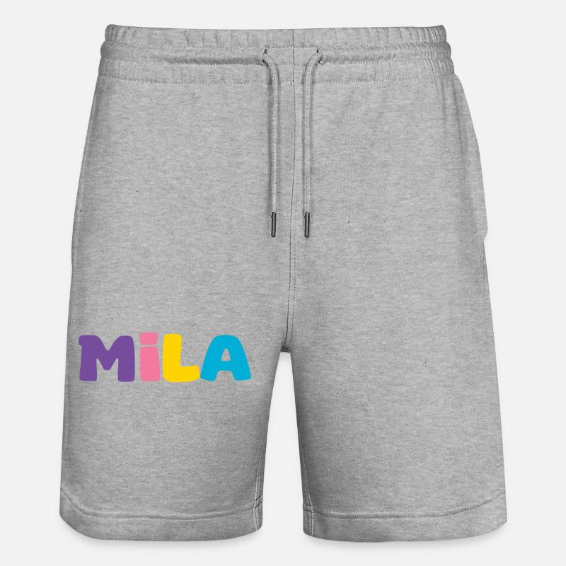 Name - Mila - Stanley/Stella Unisex Bio Joggingshorts Trainer  - Grau meliert