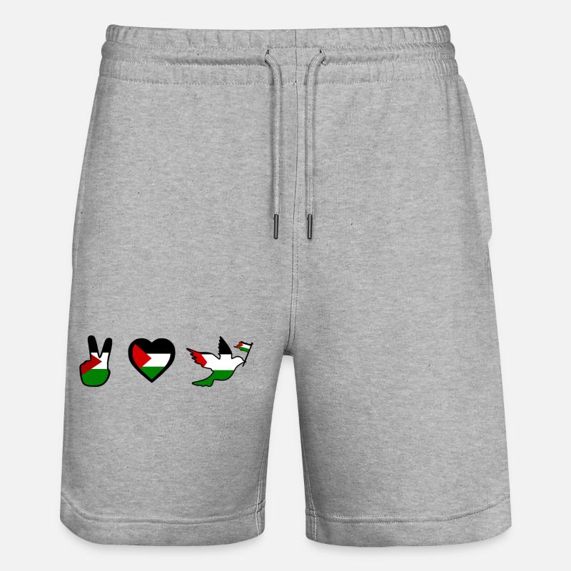 Free palestine - Short de jogging bio TRAINER Stanley/Stella unisexe - gris chiné