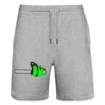 chainsaw - Stanley/Stella Trainer Unisex Organic Jogging Shorts - heather grey - Front - Nik (191cm) & Marisol (170cm)