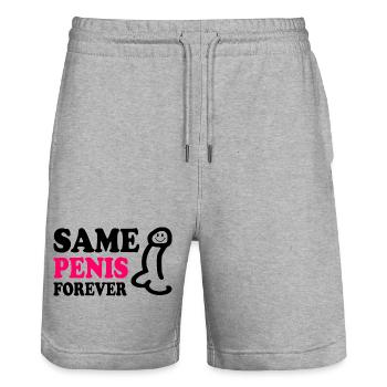 Same penis forever - Stanley/Stella Unisex Bio Joggingshorts Trainer  - Grau meliert - Vorne - Nik (191cm) & Marisol (170cm)