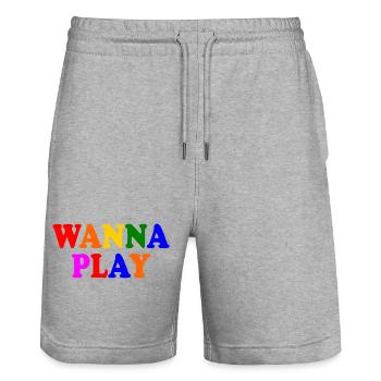Wanna play - Stanley/Stella Unisex Bio Joggingshorts Trainer  - Grau meliert - Vorne - Nik (191cm) & Marisol (170cm)
