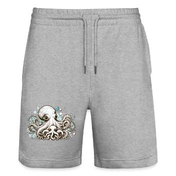 Embrace of the Seas - Stanley/Stella Unisex Bio Joggingshorts Trainer  - Grau meliert - Vorne - Nik (191cm) & Marisol (170cm)