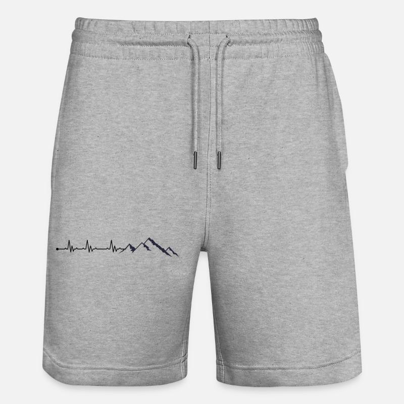 Montagne de battements de cœur - Short de jogging bio TRAINER Stanley/Stella unisexe - gris chiné