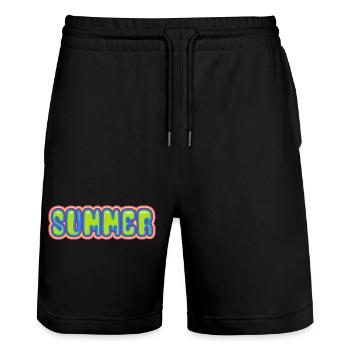 Été - soleil - vacances - bonne humeur - Short de jogging bio TRAINER Stanley/Stella unisexe - noir - Devant - Nik (191cm) & Marisol (170cm)