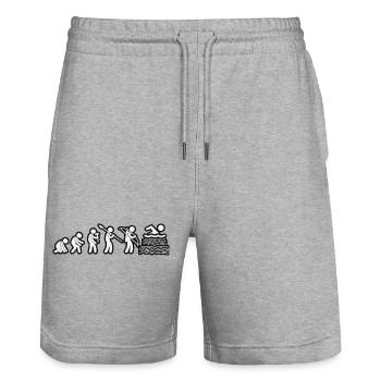 Evolution Natation Blanc Grunge - Short de jogging bio TRAINER Stanley/Stella unisexe - gris chiné - Devant - Nik (191cm) & Marisol (170cm)
