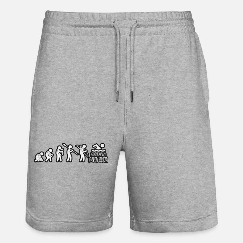 Evolution Natation Blanc Grunge - Short de jogging bio TRAINER Stanley/Stella unisexe - gris chiné