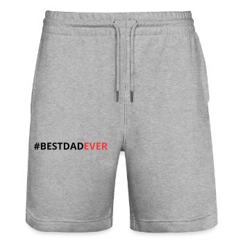 #BESTDADEVER - Short de jogging bio TRAINER Stanley/Stella unisexe - gris chiné - Devant - Nik (191cm) & Marisol (170cm)