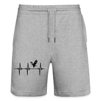 Heartbeat for eagles on broad wings - Stanley/Stella Trainer Unisex Organic Jogging Shorts - heather grey - Front - Nik (191cm) & Marisol (170cm)