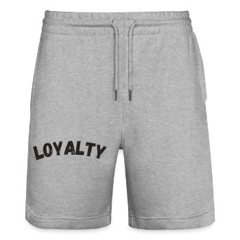 Loyalty - Stanley/Stella Trainer Unisex Organic Jogging Shorts - heather grey - Front - Nik (191cm) & Marisol (170cm)