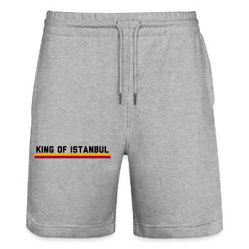 Aslan Istanbul - Stanley/Stella Unisex Bio Joggingshorts Trainer  - Grau meliert - Vorne - Nik (191cm) & Marisol (170cm)