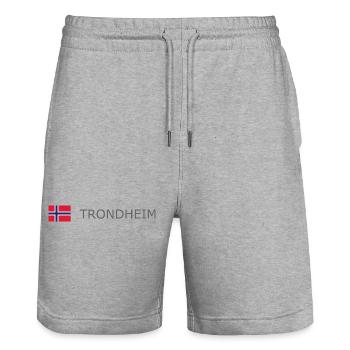 Norway Flag - Trondheim - Norge - Norwegen - Stanley/Stella Trainer Unisex Organic Jogging Shorts - heather grey - Front - Nik (191cm) & Marisol (170cm)