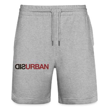 DISURBAN - Stanley/Stella Trainer Unisex Organic Jogging Shorts - heather grey - Front - Nik (191cm) & Marisol (170cm)
