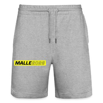 Malle 2026 - Stanley/Stella Trainer Unisex Organic Jogging Shorts - heather grey - Front - Nik (191cm) & Marisol (170cm)