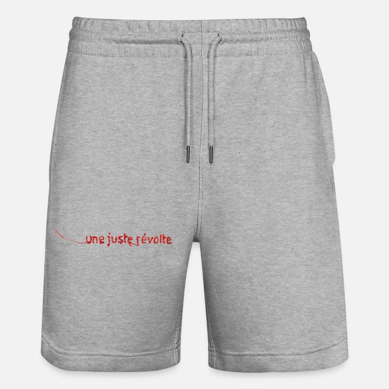 JUSTE RÉVOLTE - let's talk - Short de jogging bio TRAINER Stanley/Stella unisexe - gris chiné
