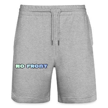 No Front, Kein Vorwurf, Jugendsprache - Stanley/Stella Unisex Bio Joggingshorts Trainer  - Grau meliert - Vorne - Nik (191cm) & Marisol (170cm)
