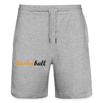 Basket Ball / Basketball / Basktet-Ball / Sport - Short de jogging bio TRAINER Stanley/Stella unisexe - gris chiné - Devant - Nik (191cm) & Marisol (170cm)