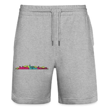 Silhouette urbaine de Malaga Alcazaba Art moderne en ligne - Short de jogging bio TRAINER Stanley/Stella unisexe - gris chiné - Devant - Nik (191cm) & Marisol (170cm)