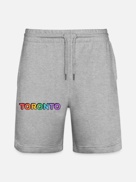 Toronto City in Rainbow Letters - Stanley/Stella Trainer Unisex Organic Jogging Shorts - heather grey