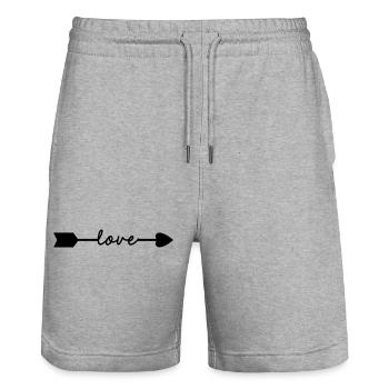 Love - Stanley/Stella Unisex Bio Joggingshorts Trainer  - Grau meliert - Vorne - Nik (191cm) & Marisol (170cm)