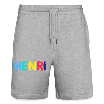 Name - Henri - Stanley/Stella Trainer Unisex Organic Jogging Shorts - heather grey - Front - Nik (191cm) & Marisol (170cm)
