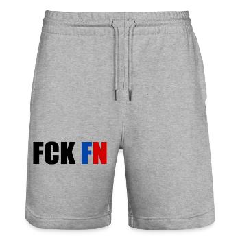 Fck fn - Short de jogging bio TRAINER Stanley/Stella unisexe - gris chiné - Devant - Nik (191cm) & Marisol (170cm)