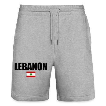 Libanon - Stanley/Stella Unisex Bio Joggingshorts Trainer  - Grau meliert - Vorne - Nik (191cm) & Marisol (170cm)