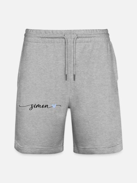 Simon Navn Kalligrafi Skrifttype - Stanley/Stella Trainer økologiske unisex joggingshorts - grå meleret