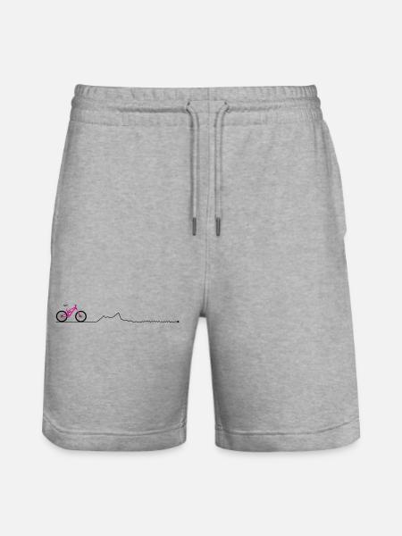 Silhouette de VTT rose fluo - Short de jogging bio TRAINER Stanley/Stella unisexe - gris chiné