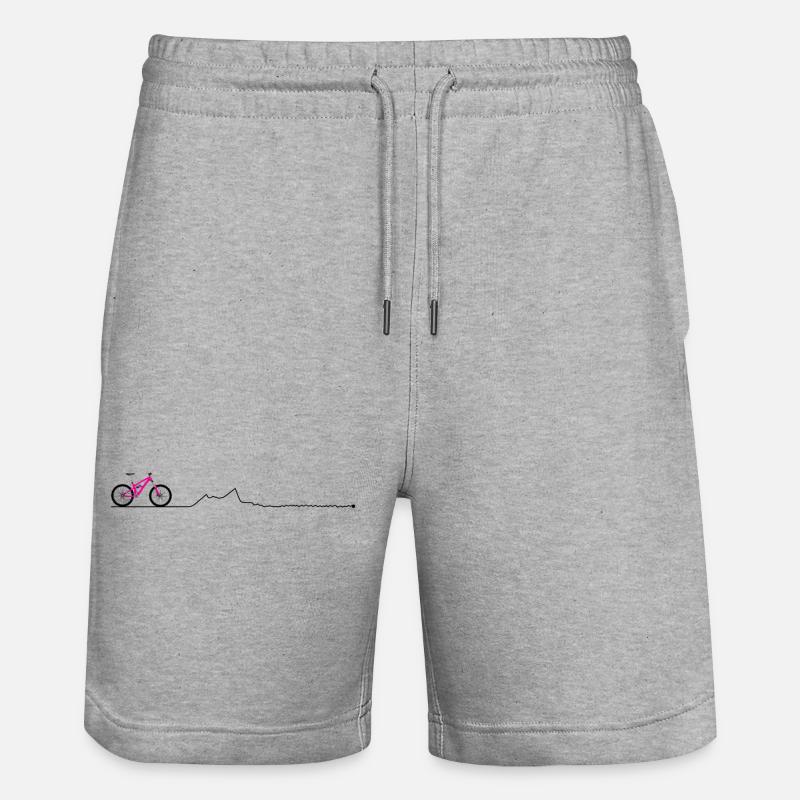 Silhouette de VTT rose fluo - Short de jogging bio TRAINER Stanley/Stella unisexe - gris chiné