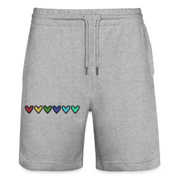 1. 1 Jahr. 1. JUBILÄUM. 1-JÄHRIGES JUBILÄUM - Stanley/Stella Unisex Bio Joggingshorts Trainer  - Grau meliert - Vorne - Nik (191cm) & Marisol (170cm)