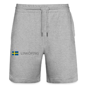 Drapeau de la Suède - Linköping - Sverige - Schweden - Short de jogging bio TRAINER Stanley/Stella unisexe - gris chiné - Devant - Nik (191cm) & Marisol (170cm)
