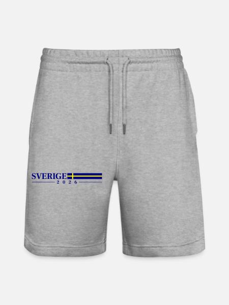 Drapeau de Suède 2026 - Short de jogging bio TRAINER Stanley/Stella unisexe - gris chiné